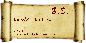 Bankó Darinka névjegykártya